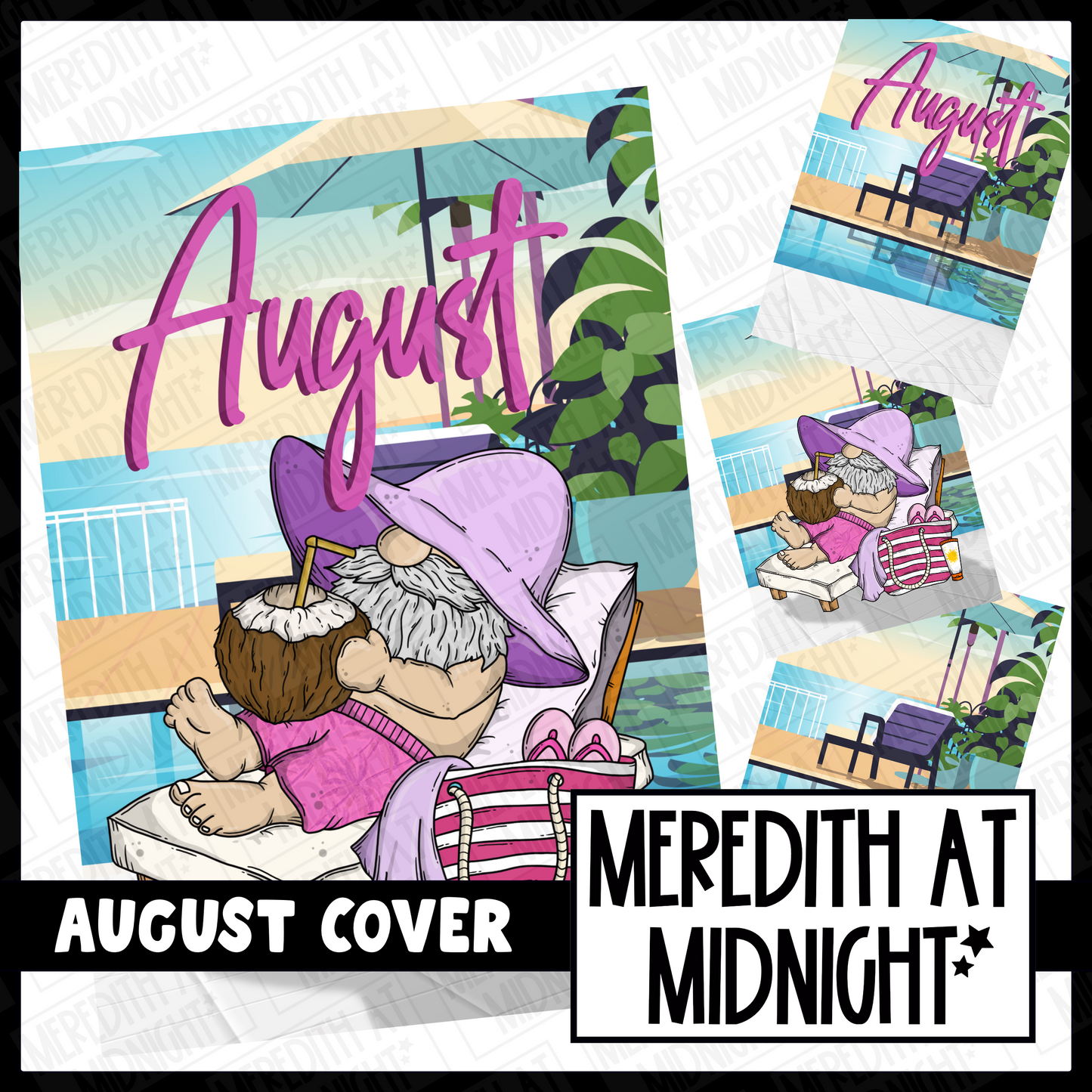 August Sunbather Cover Page - Clipart