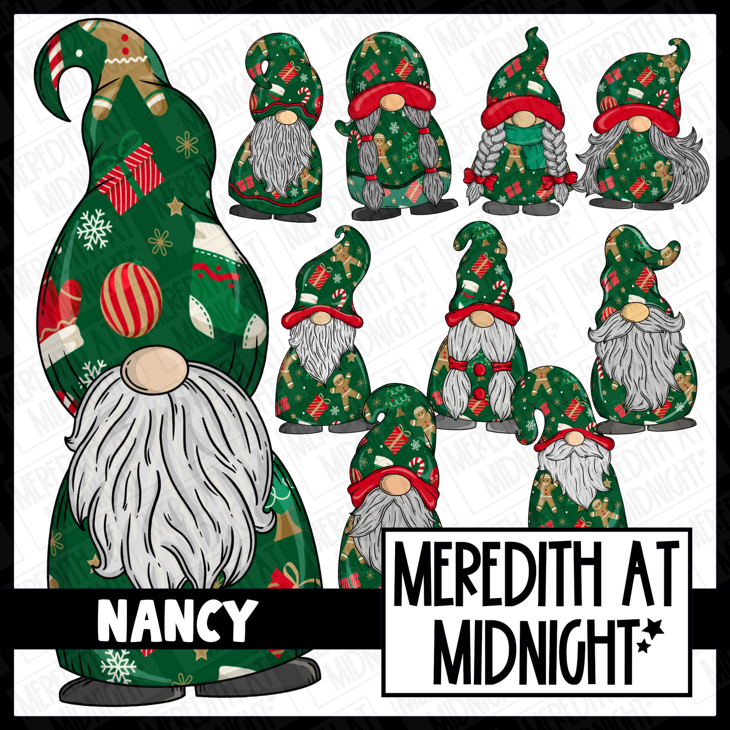 "Nancy" Christmas Gonk / Gnome Clipart / Digital Stickers *INSTANT DOWNLOAD* PNG files